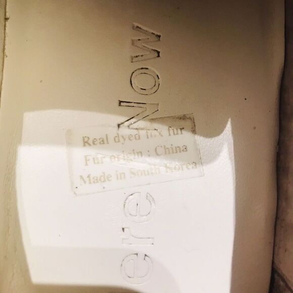 Here Now Fox Pom Pom Sneakers Platform Shoes Slip On Size 6.5 White Leather - Picture 12 of 16